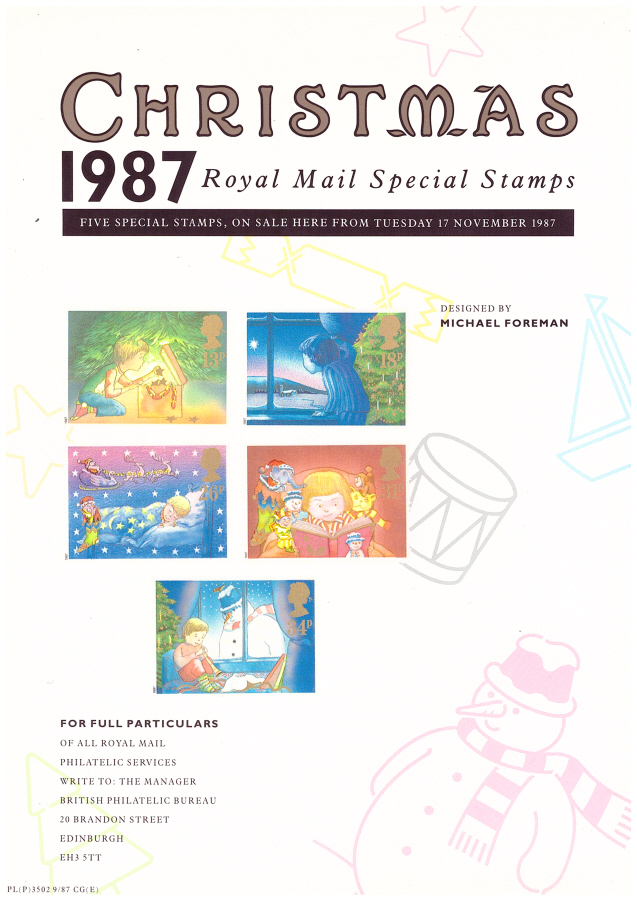 (image for) 1987 Christmas Post Office A4 poster. PL(P)3502 9/87 CG(E).